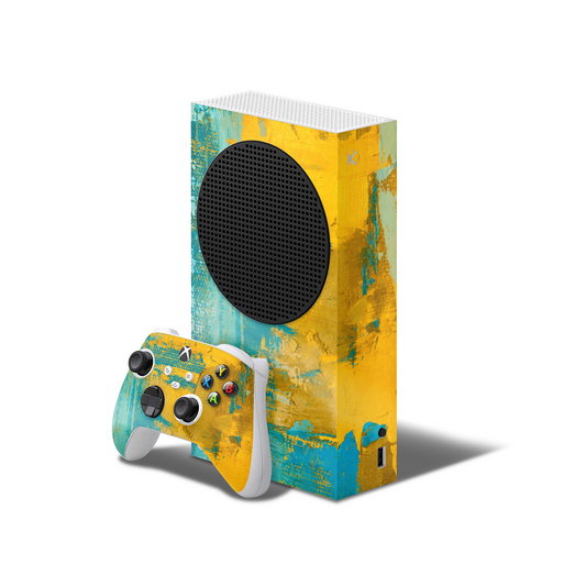 AQUA GOLD Xbox Series S Skin with 2 Controller Skins