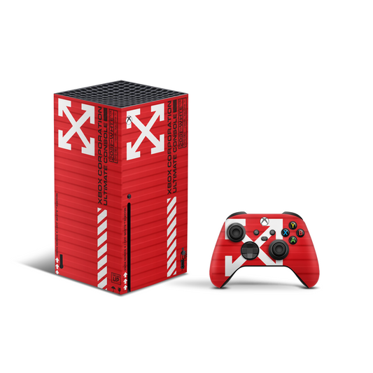 Crimson Cargo Xbox Series X Skin with 2 Controller Skins