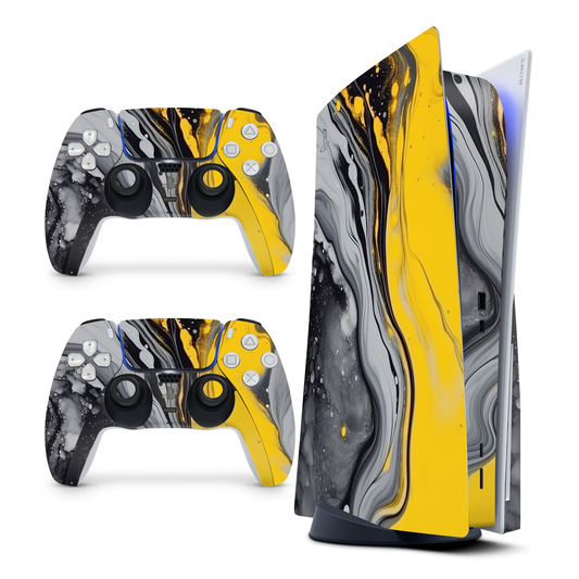 Golden Marble PS5 Skin with 2 Controller Skins