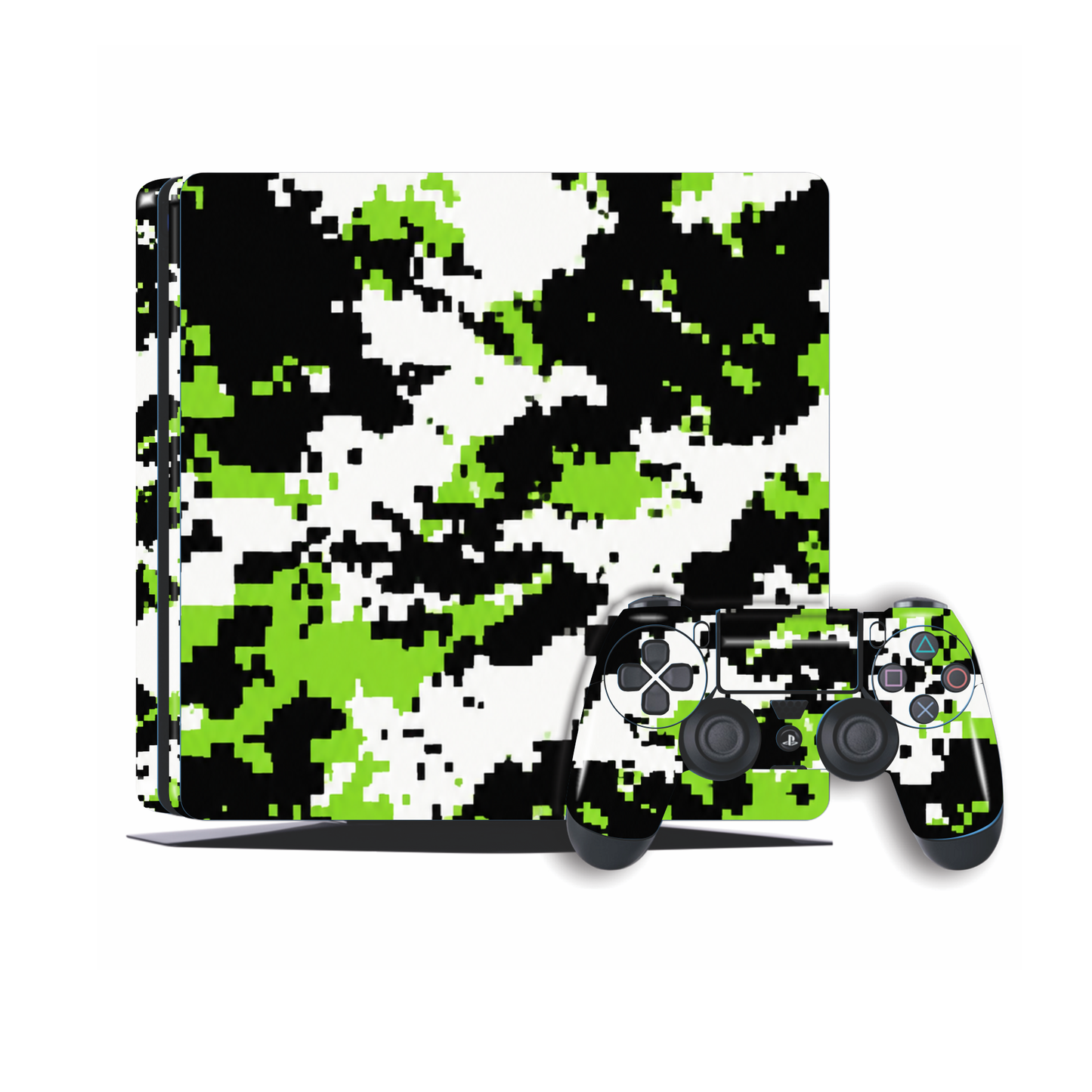 Neon Pixel Camo PS4 Skin with 2x Controller Skins