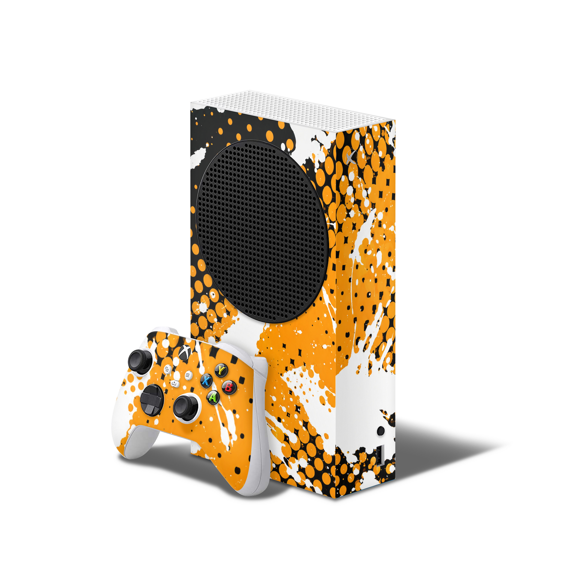 Orange Pop Xbox Series S Skin with 2 Controller Skins