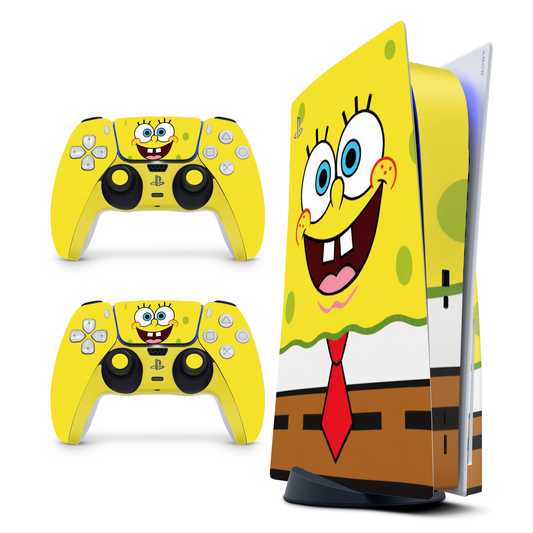 Spongebob PS5 Skin with 2 Controller Skins