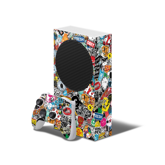 Sticker Bomb Xbox Series S Skin with 2 Controller Skins