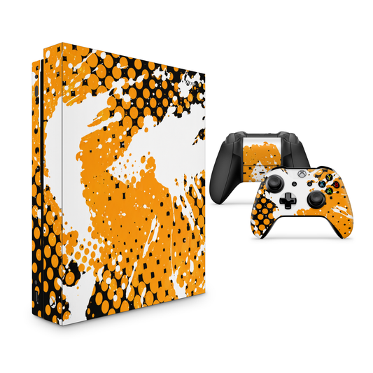 Orange Pop Xbox One Skin with 2 Controller Skins