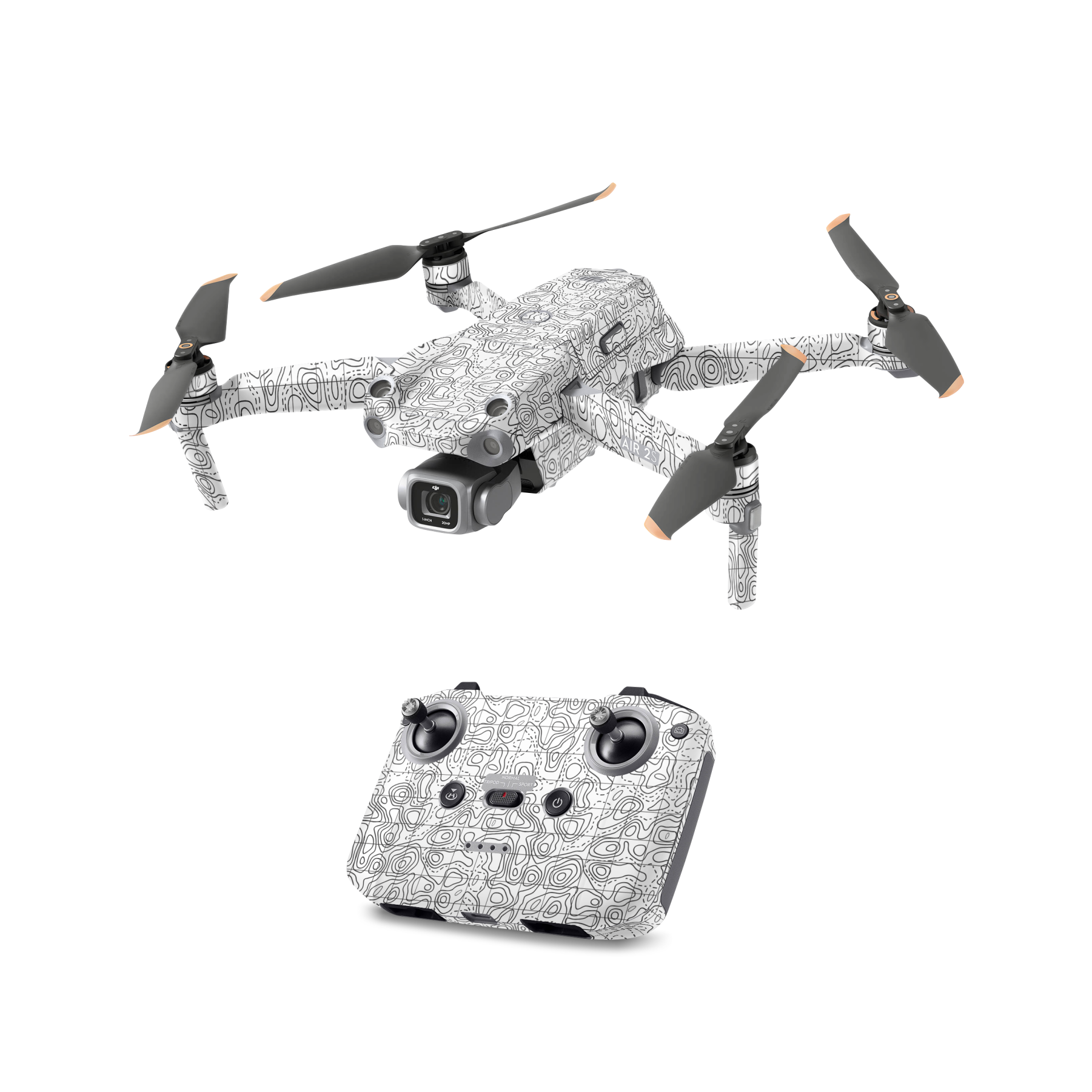 White Contour-All Drone Skin Models 