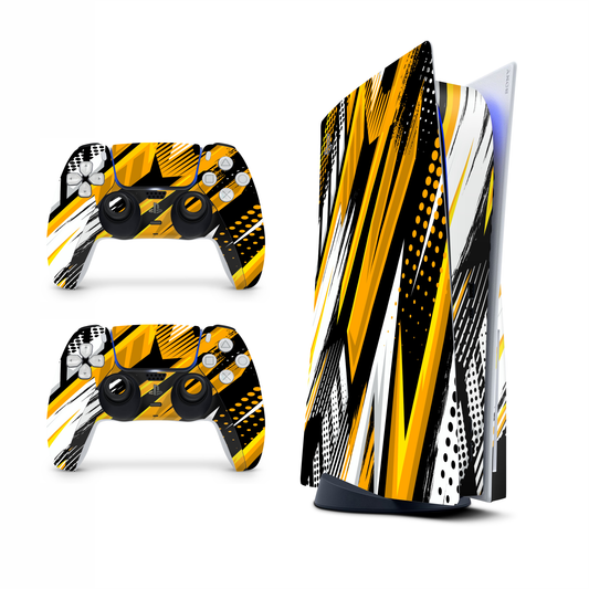 Yellow Rush PS5 Skin with 2x Controller Skins